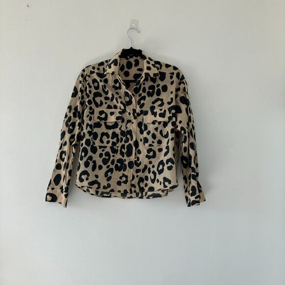 Mango leopard button down top, XS - Picture 1 of 3